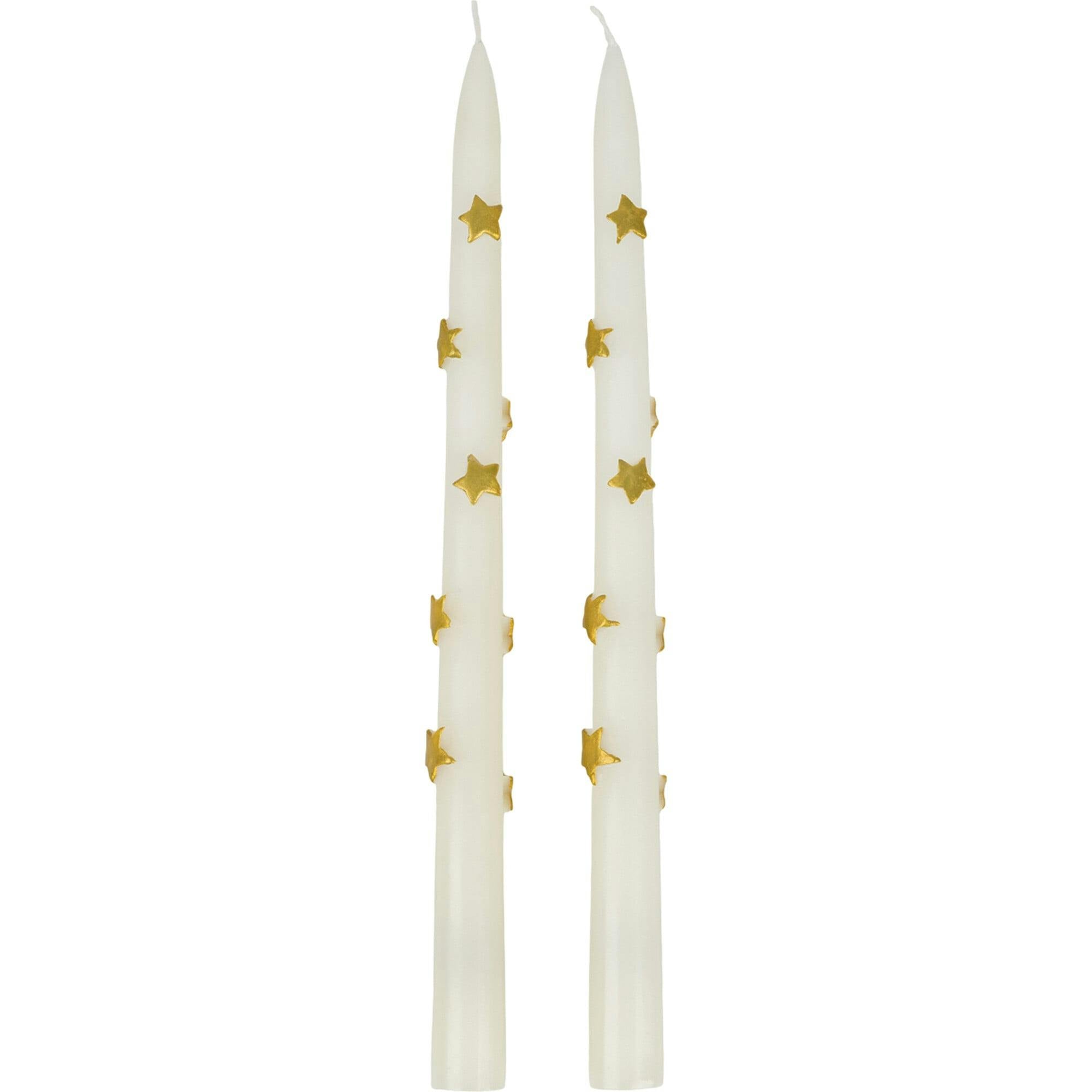 Gold Star Taper Candles