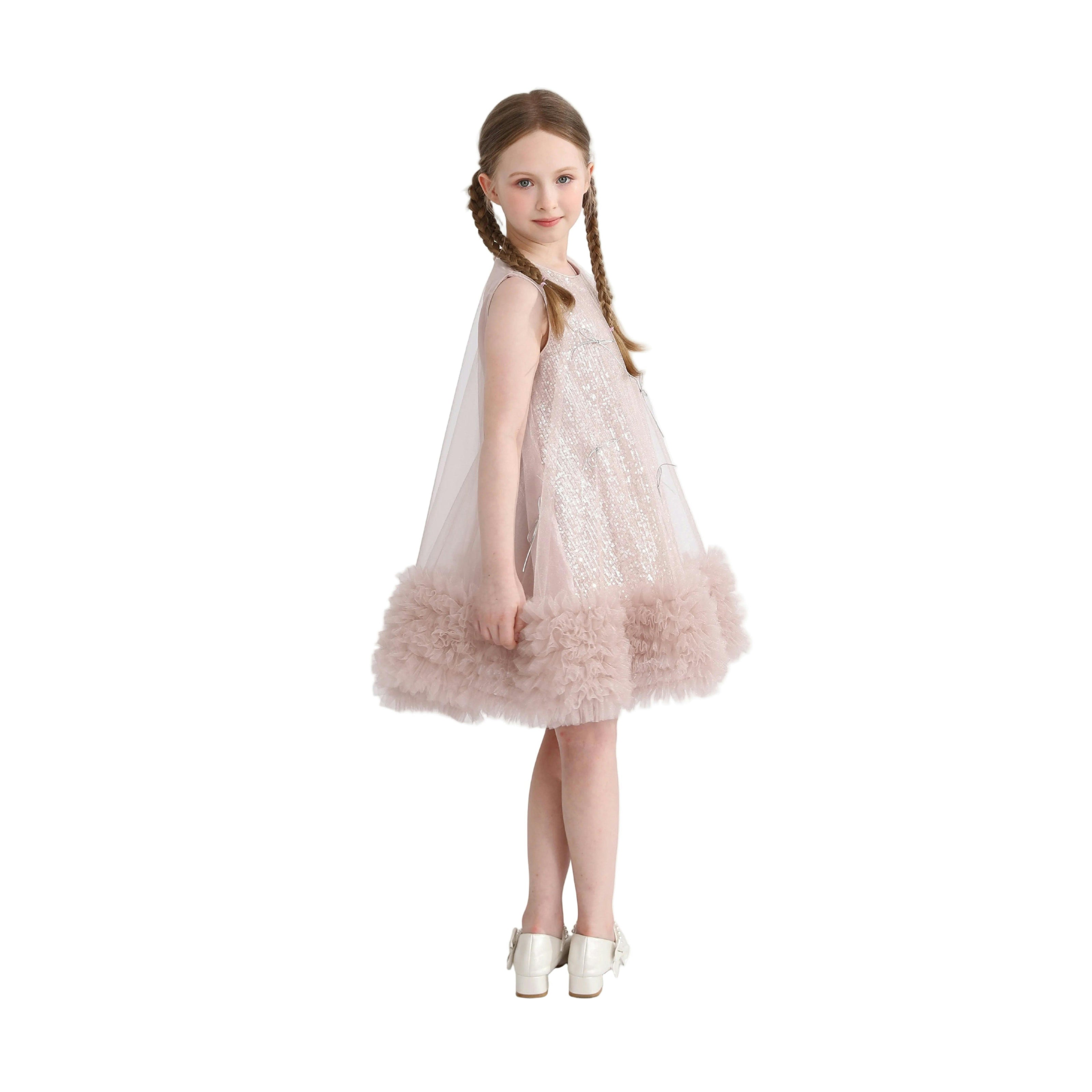 Pink Evangeline Sequin Tulle Dress