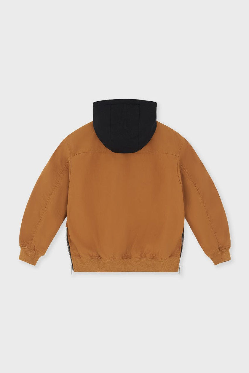 Padded Bomber Jacket With Removable Hood
