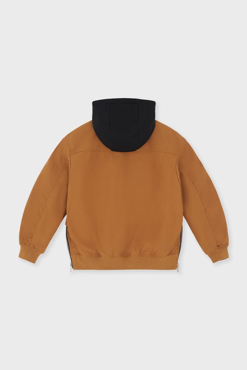 Padded Bomber Jacket With Removable Hood