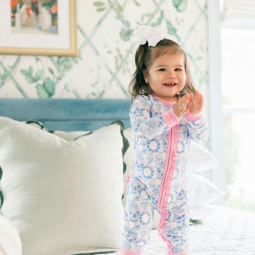 Porcelain Bamboo Ruffle Romper