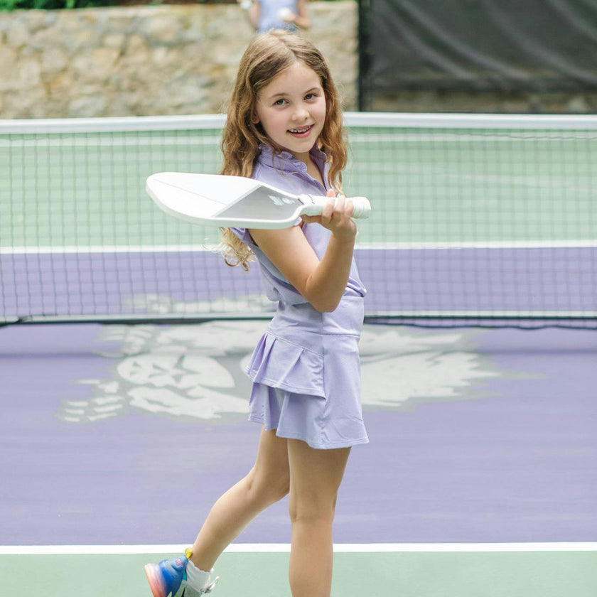 Margot Girls' Performance Skirt by LH Sport Purple Stripes