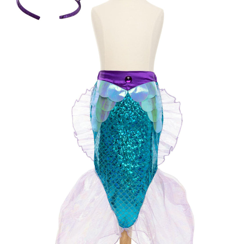 Mermaid Glimmer Skirt Set with Headband