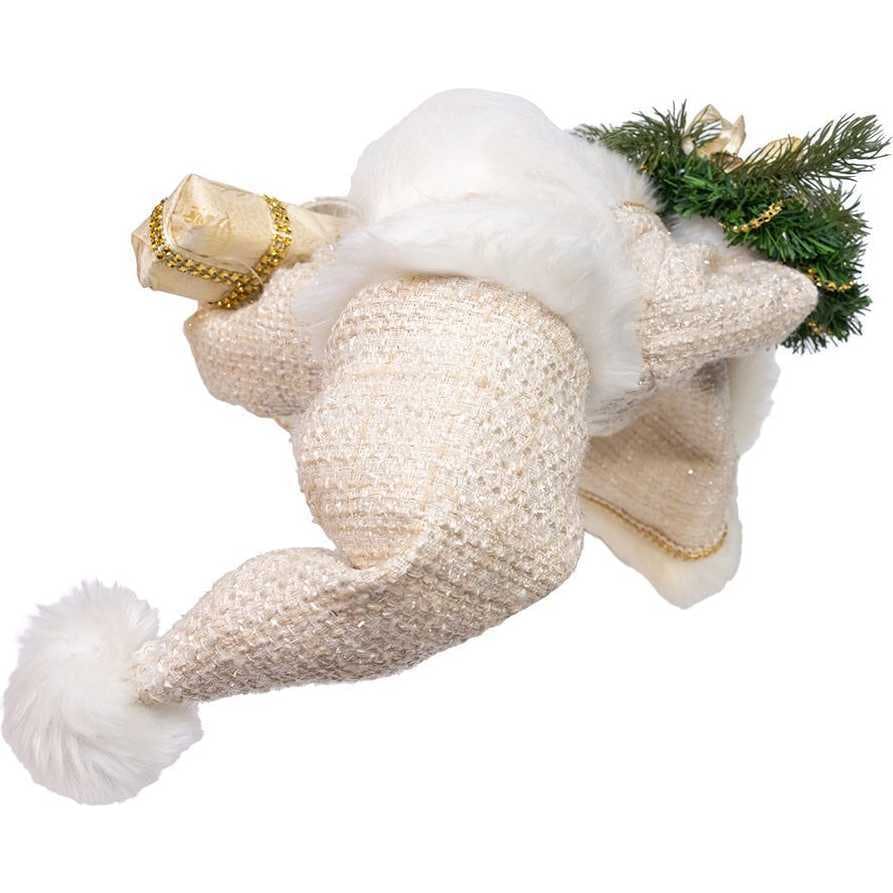 18-Inch  Kringles Cream Santa with Gift and Wreath