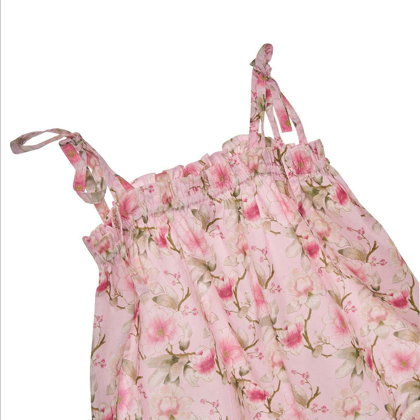 Girls Cotton Sundress – Adjustable Tie Straps (Petal)