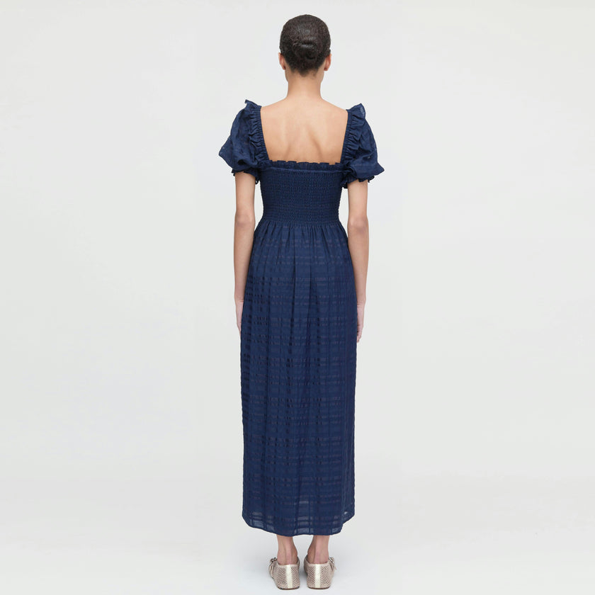 The Scarlett Nap Dress - Navy Sheer Plaid
