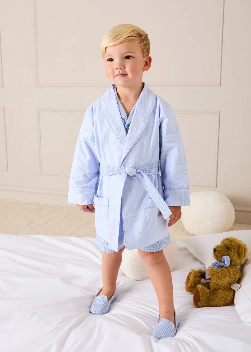 Barnaby Stripe Light Weight Dressing Gown in Blue (2-10yrs)