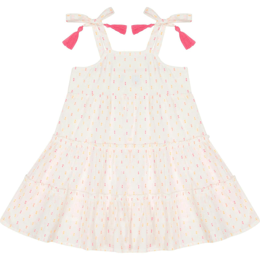 Bella Shoulder Tie Swiss Dot Sundress, Dots
