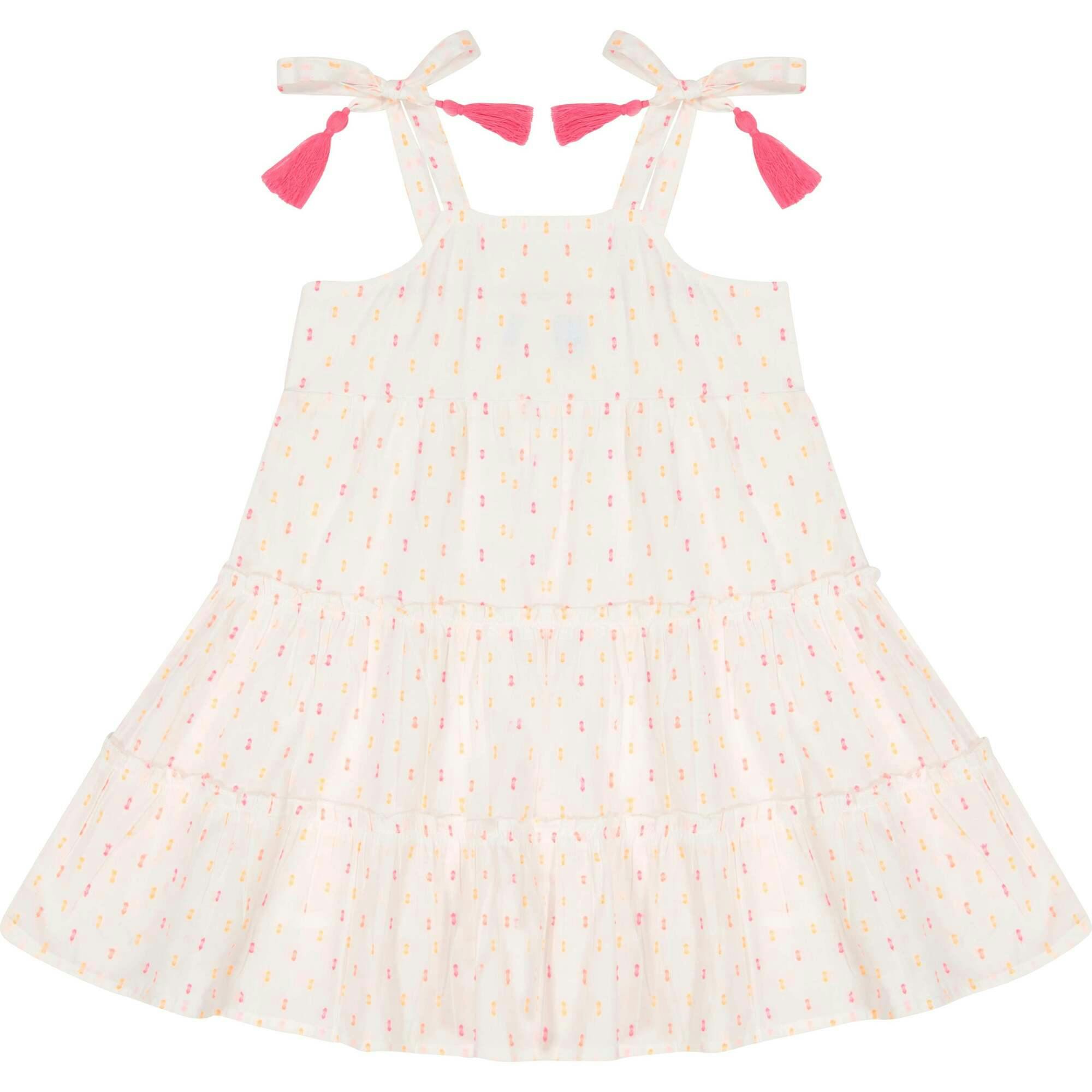Bella Shoulder Tie Swiss Dot Sundress, Dots