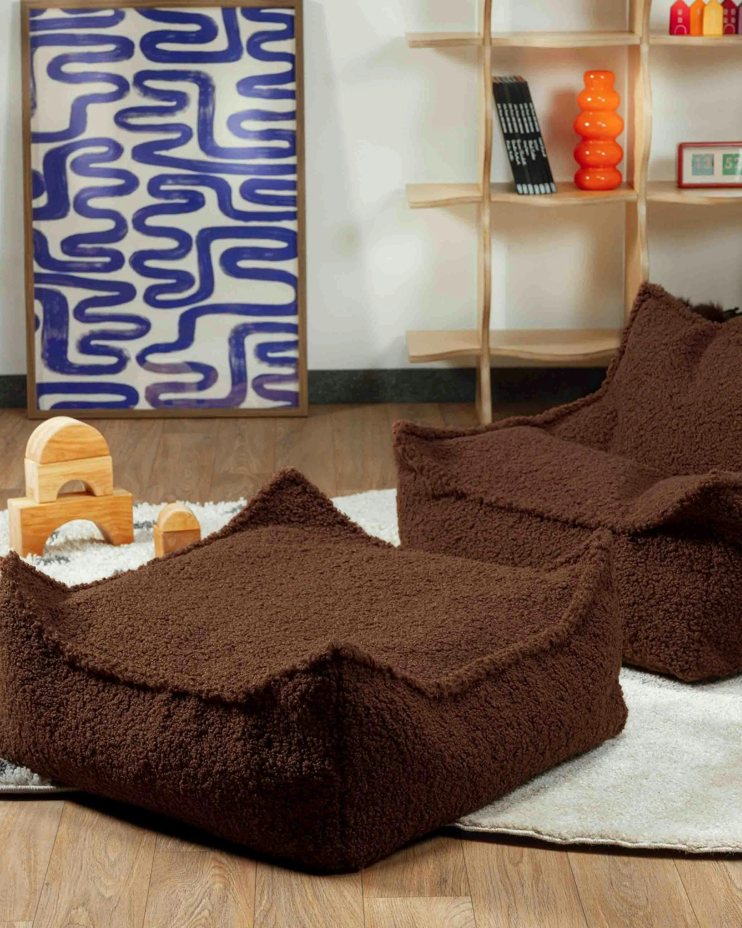 Warm Hazel Square Ottoman