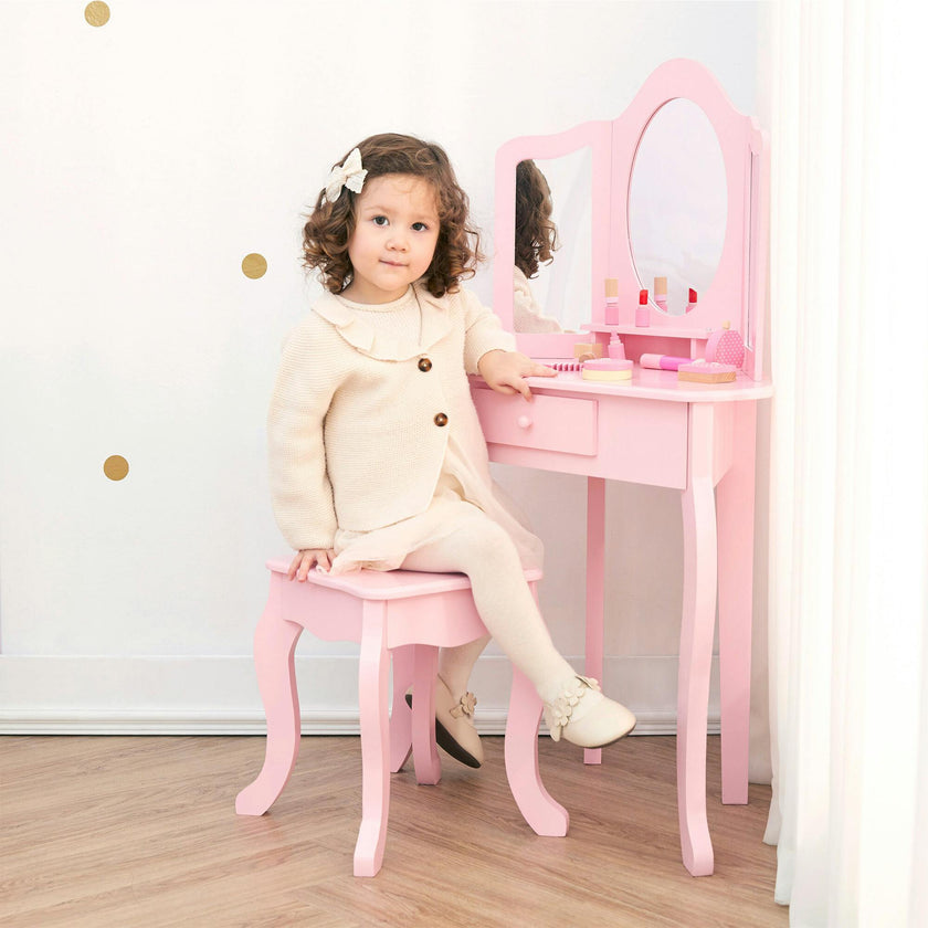 Fantasy Fields by Teamson Kids - Little Lady Alessandra Medium Corner Play Vanity