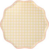 Set of 12 Gingham Dinner Plates