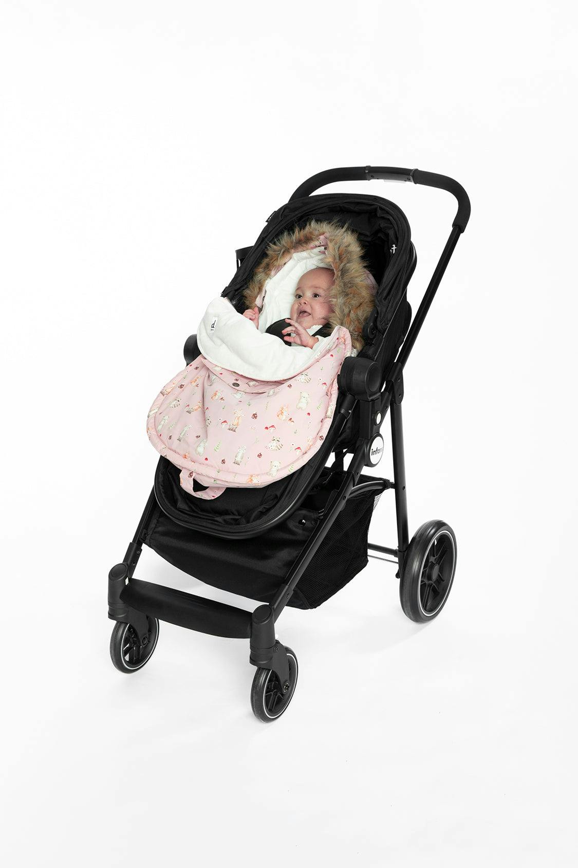 Bunting Bag For Car Seats & Strollers Pink Animal Print