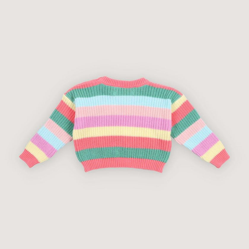 Canela Baby Jumper Flamingo Pink Multicolor Stripes