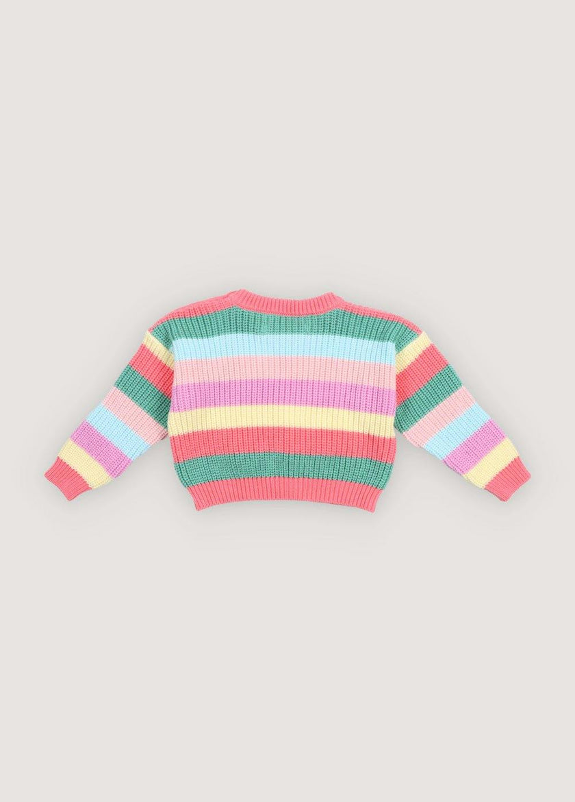 Canela Baby Jumper Flamingo Pink Multicolor Stripes