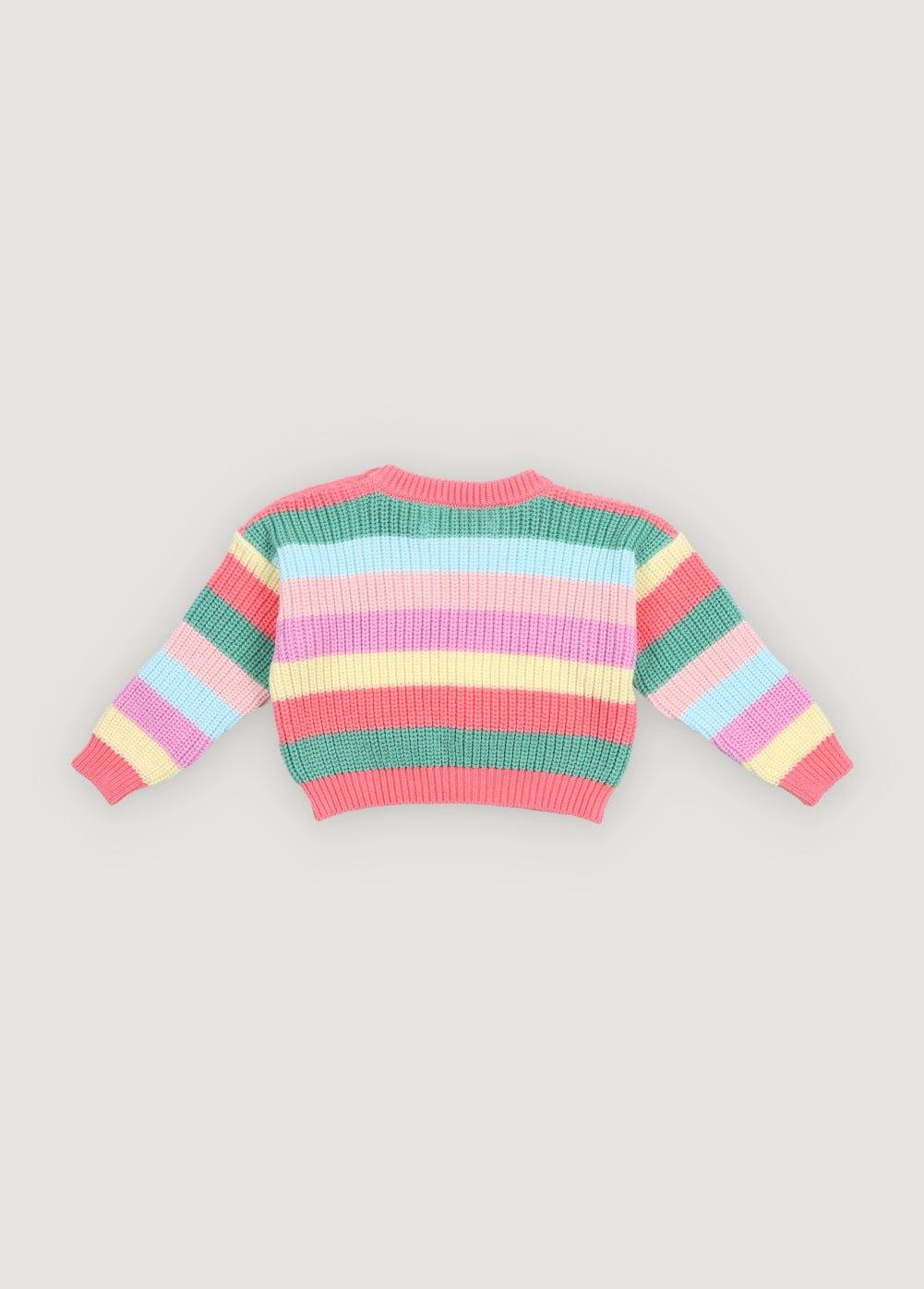 Canela Baby Jumper Flamingo Pink Multicolor Stripes