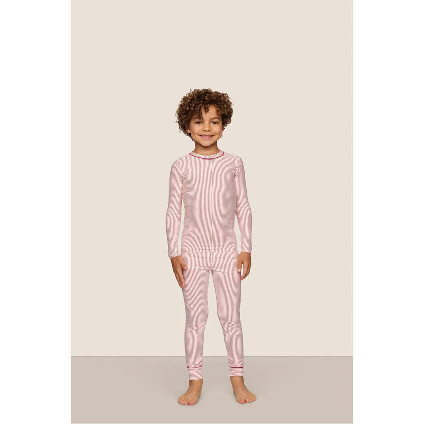 Kids Printed TENCEL Modal Unisex Long PJ Set, Red