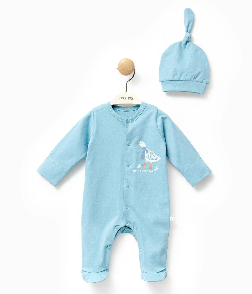 Blue Goose Graphic Babygrow & Hat