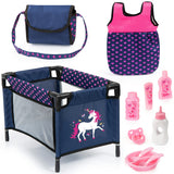 Bayer Design Dolls: Travel Set - Navy-Pink-Unicorn