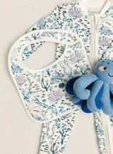 Baby Classic Bib - Coral Reef and Indigo the Octopus - Knit Doll