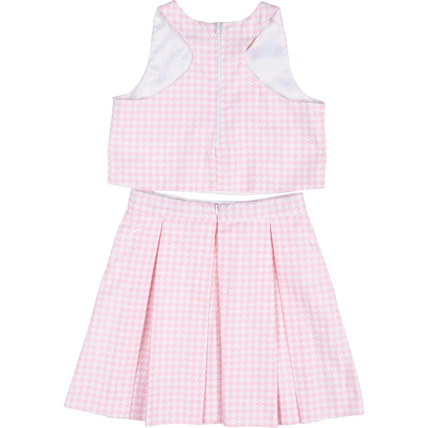 Houndstooth Top and Pleated Skirt