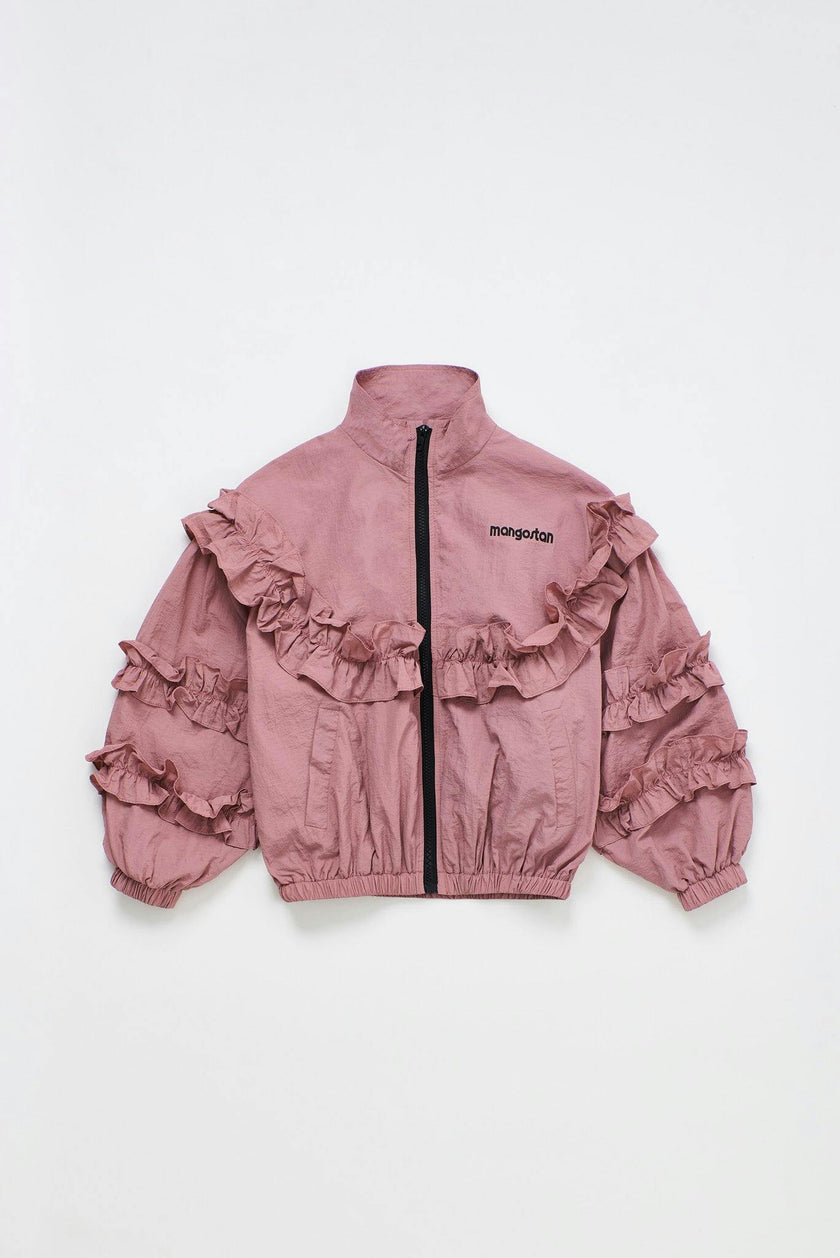 RUFFLES NYLON JACKET PINK