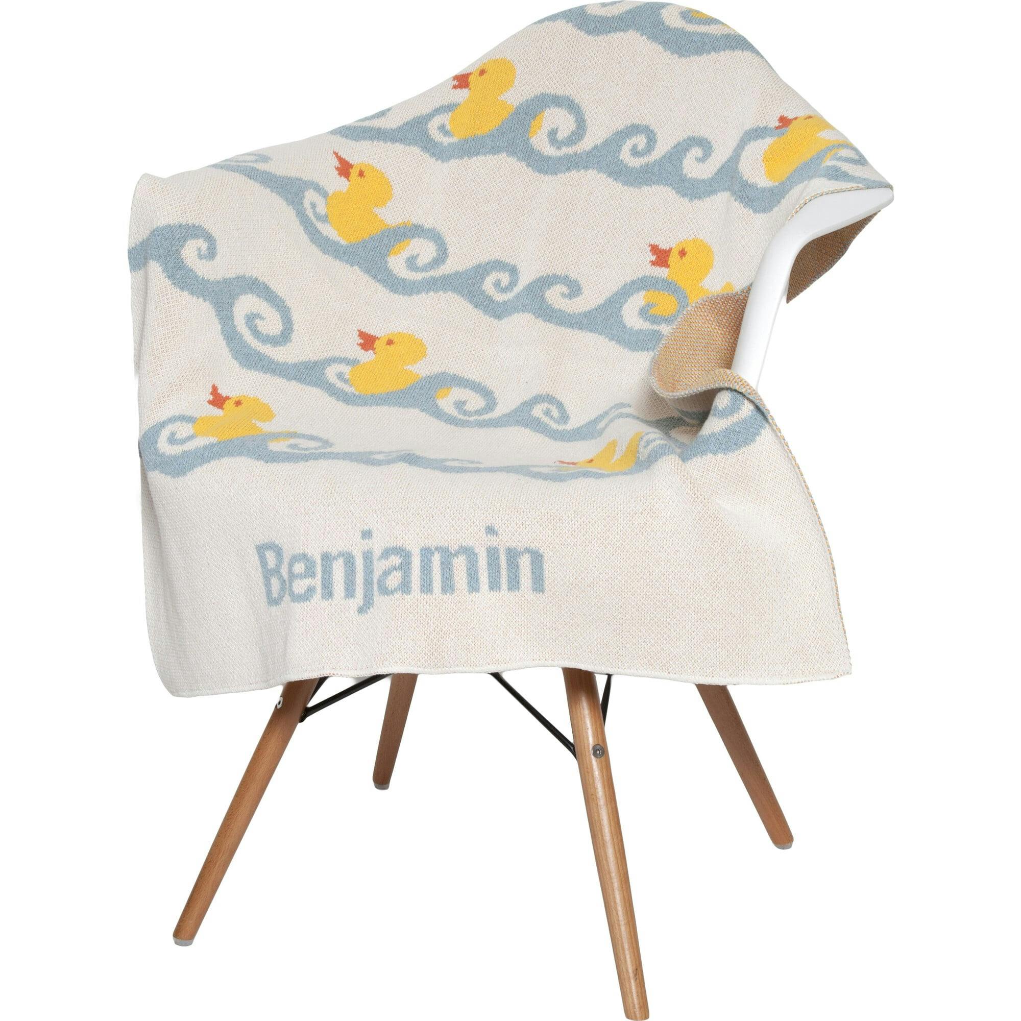 Monogrammed Ducky Baby Blanket