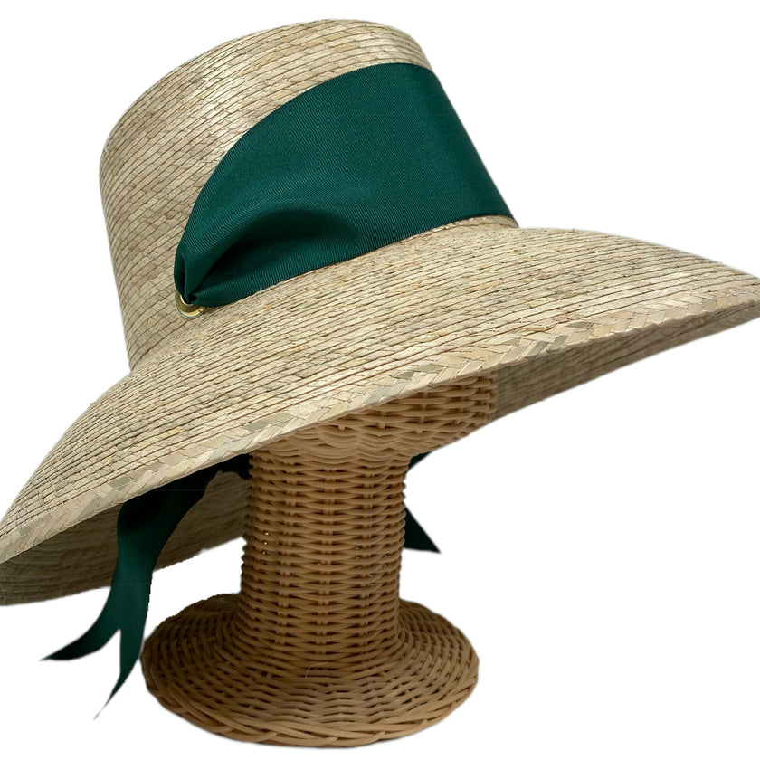 Wildflower Sun Hat - Masters Green Wide & Short Grosgrain Ribbon