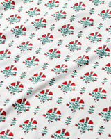 Poinsettia Block Print Zip Baby Onesie