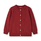 Wine Knit Popcorn Cardigan