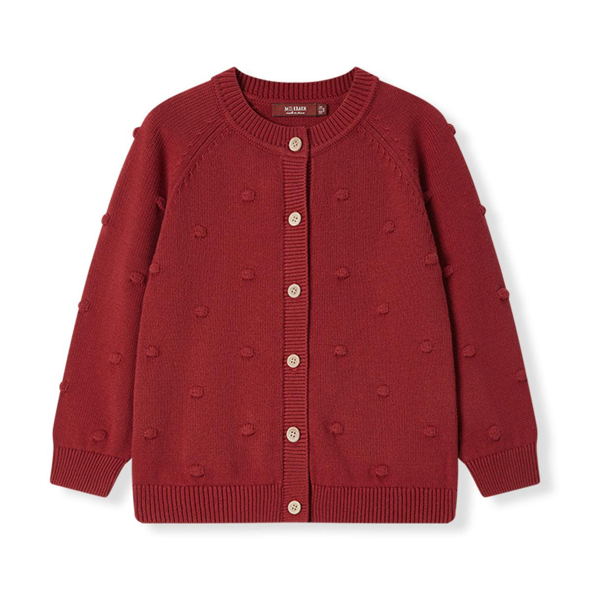 Wine Knit Popcorn Cardigan