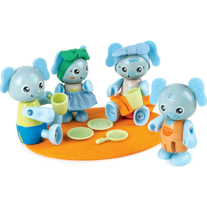 Hape: Wonderland Family - 4 Animal Articulated Figurines
