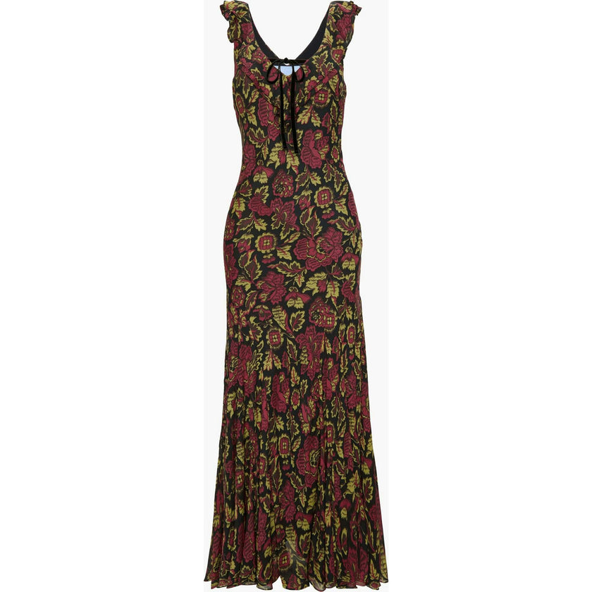 The Augustina Dress - Black Palampore Floral
