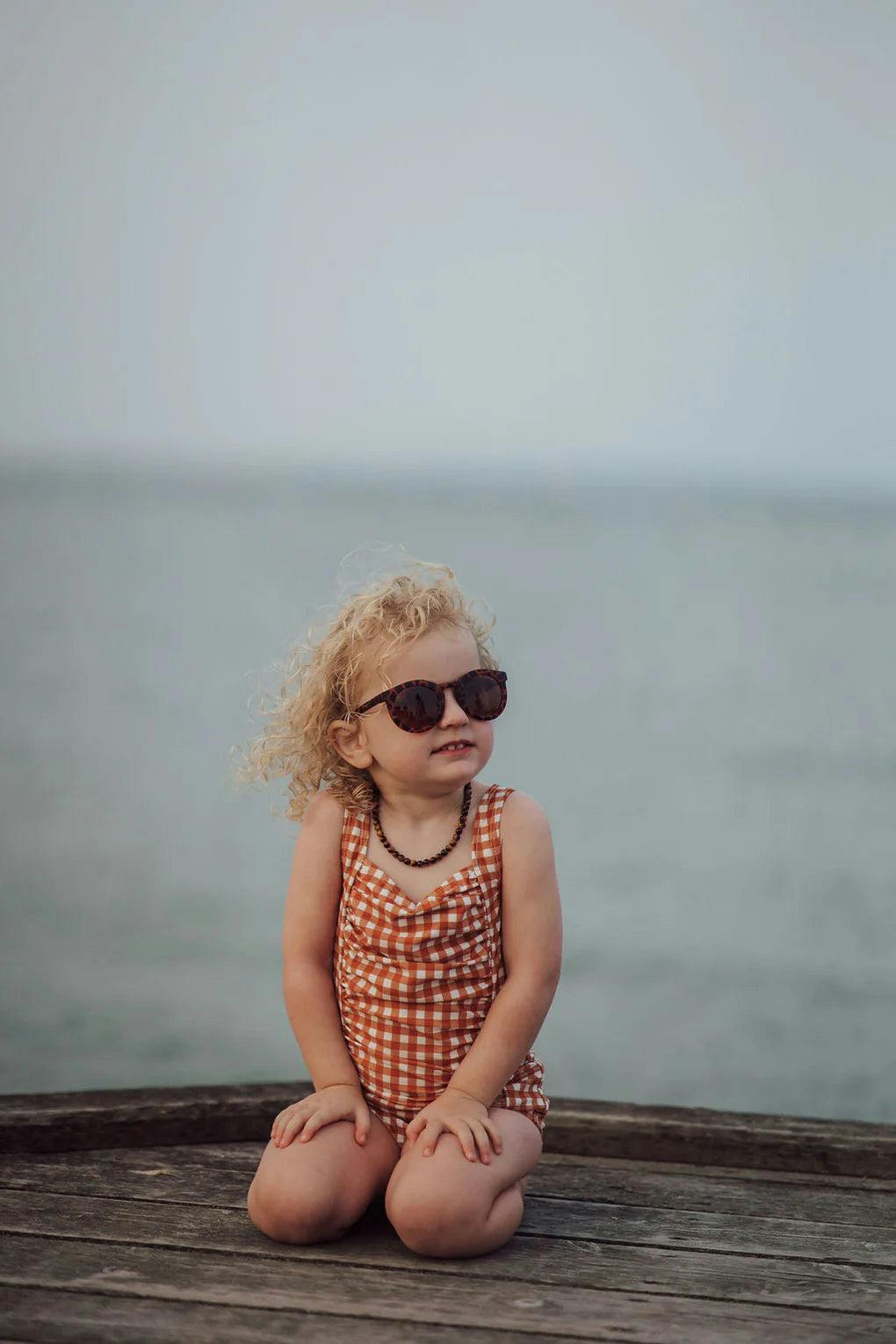 Vintage Girls 1 Piece Swimsuit | UPF + Recycled - Sienna Gingham