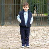 Navy Shearling Vest