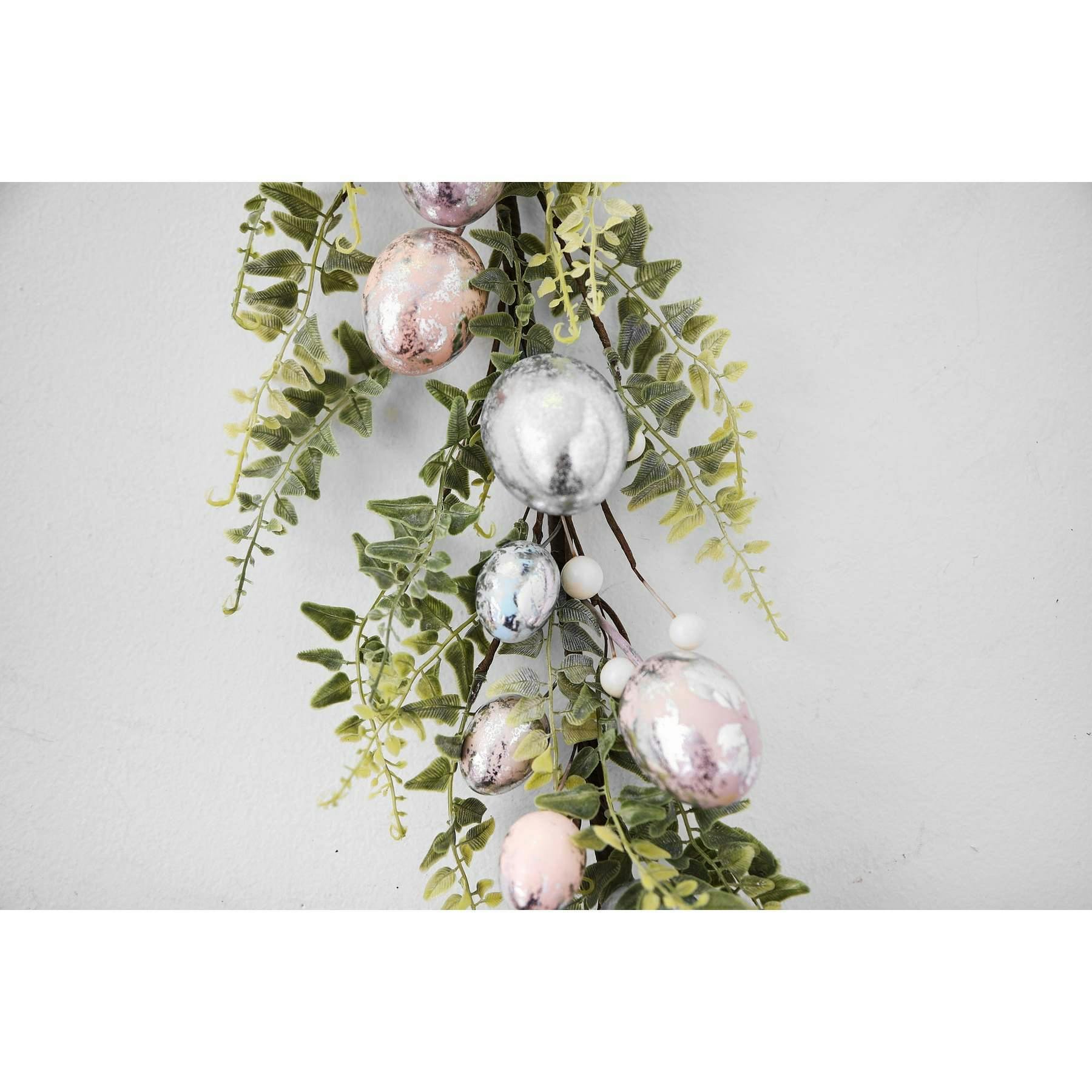 Pink, Blue and Silver Metallic Foil Speckle Easter Egg Garland