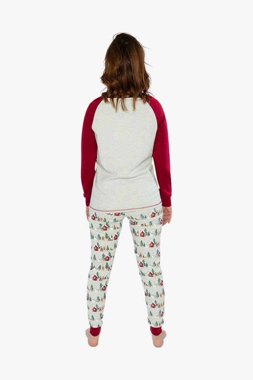 Women Two Piece Christmas Pajama Set Holiday Print