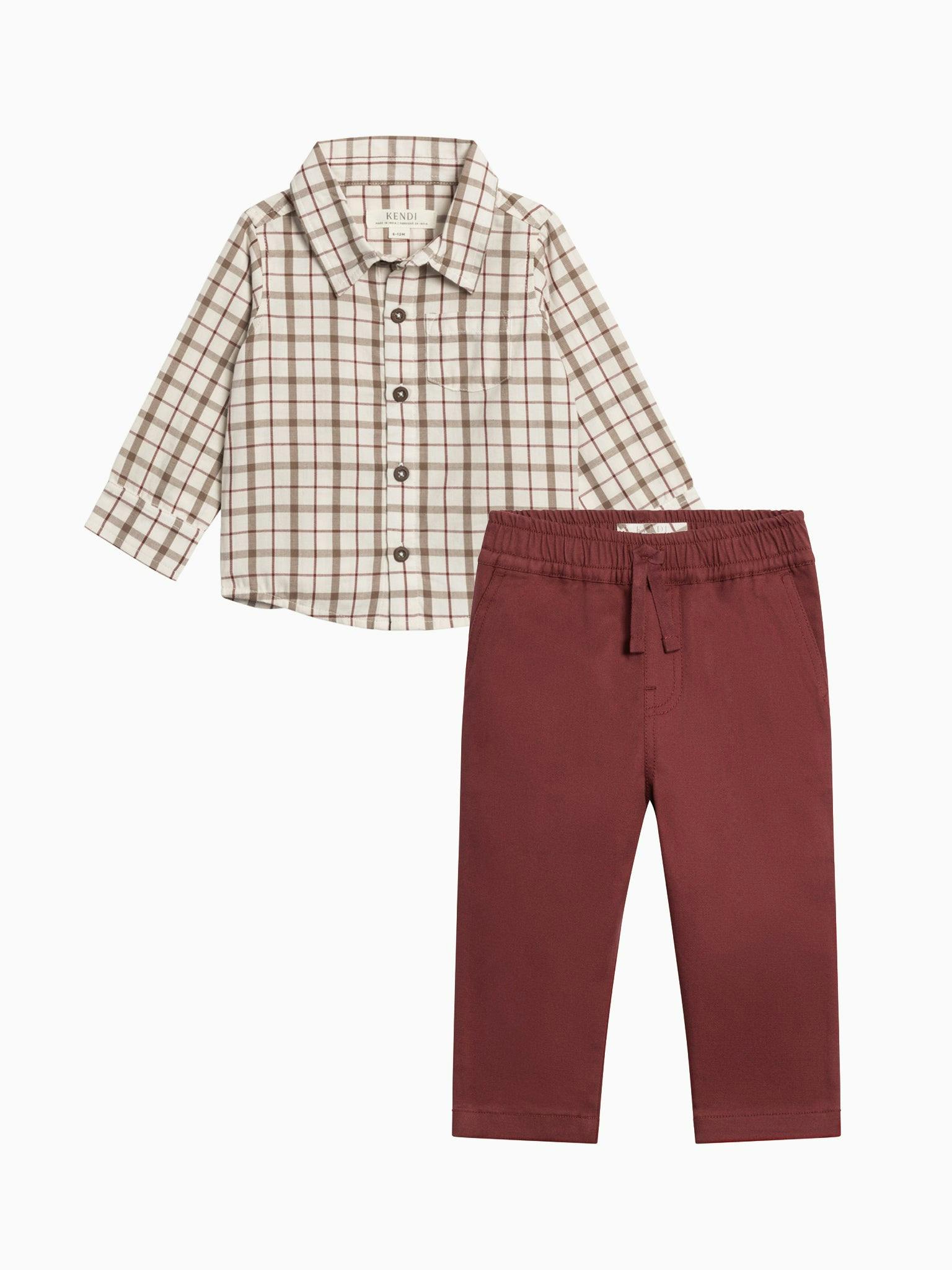 Organic Boy Winter Gingham Set