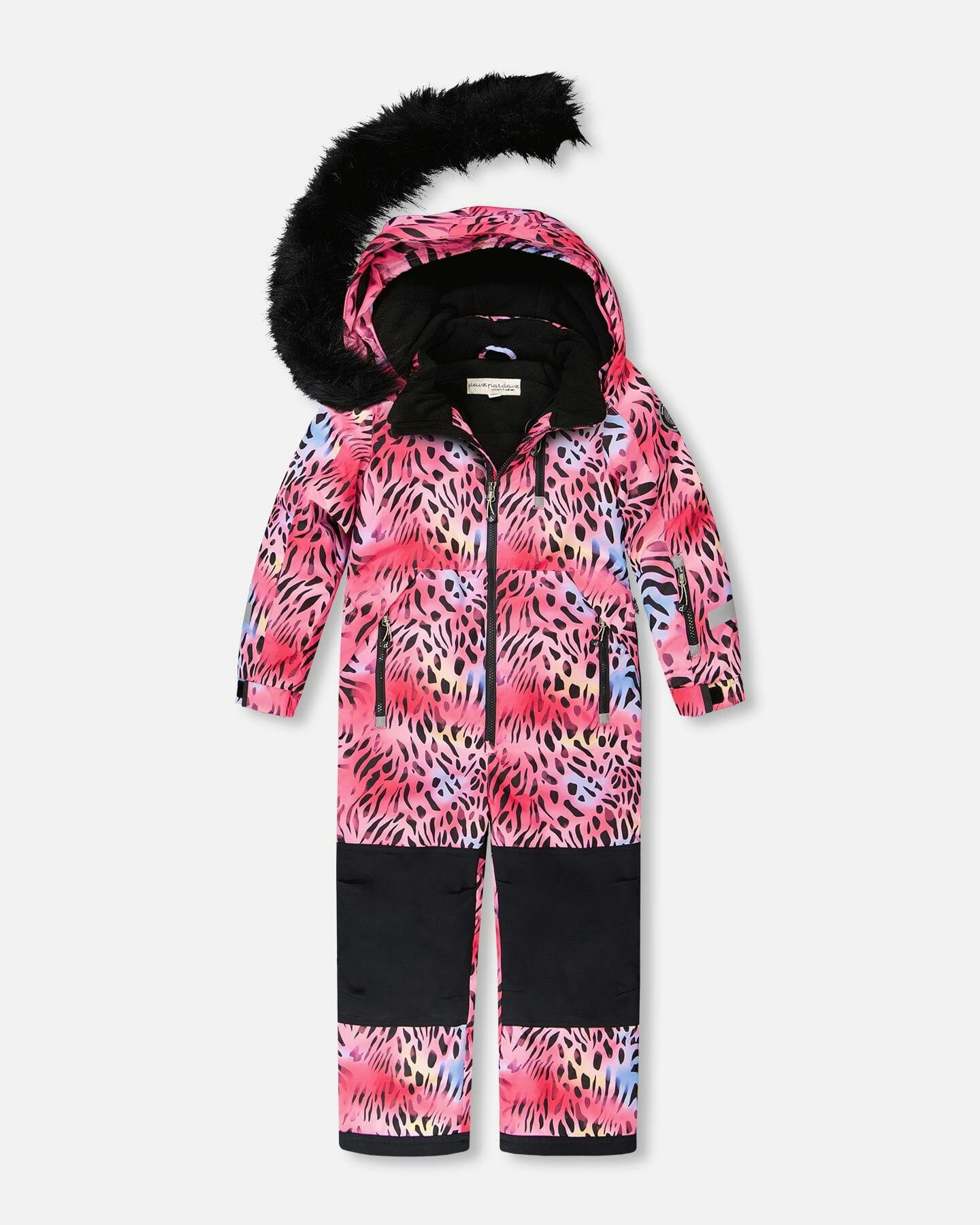 One-Piece Play Snowsuit Multicolor Leopard And Zebra