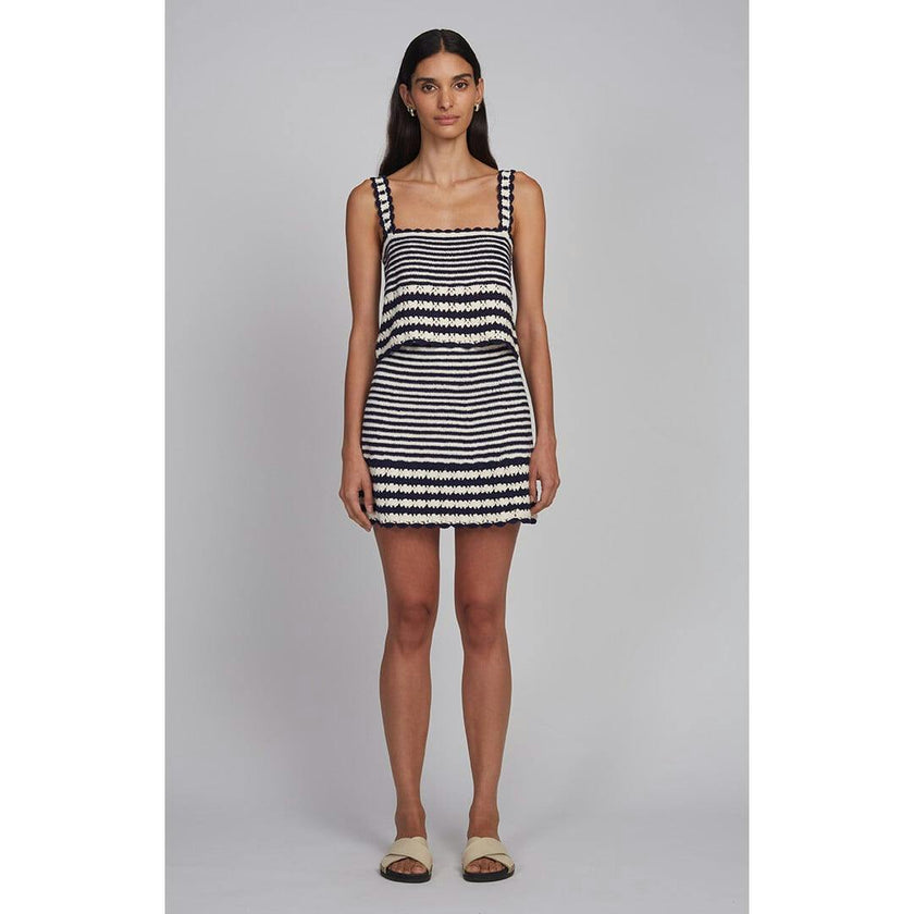 CARIA STRIPE CROCHET TOP