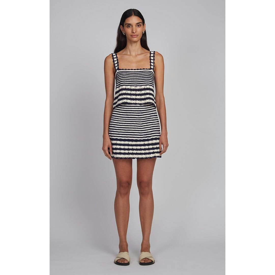 CARIA STRIPE CROCHET TOP