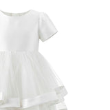 White Suttona Satin Bow Dress