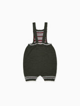 Olive Aspen Fair Isle Merino Baby Knitted Dungarees