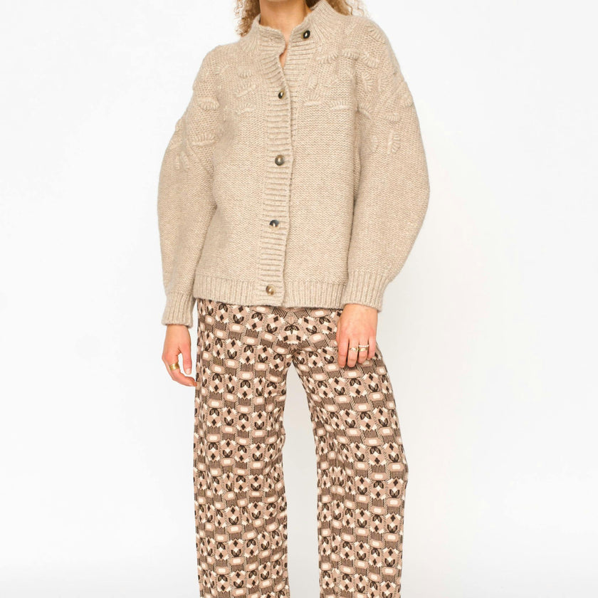 Cusco Shell Cardigan in Graham Cracker