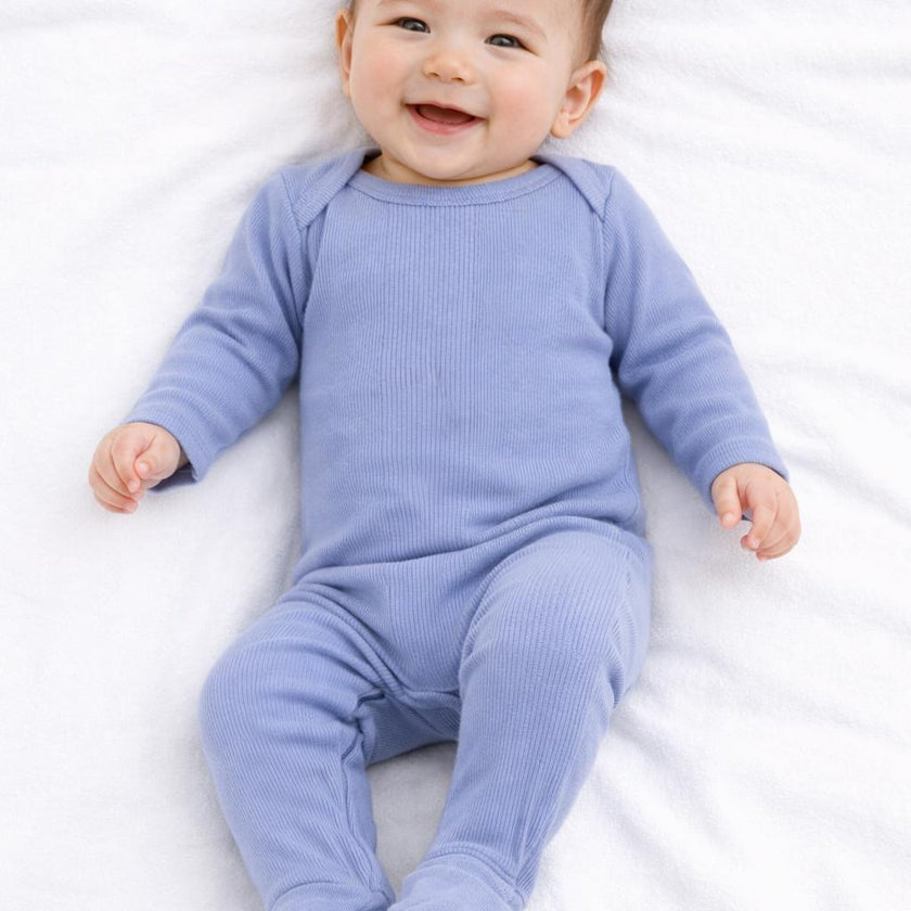 Variegated Rib Lap Tee Footie Pajama
