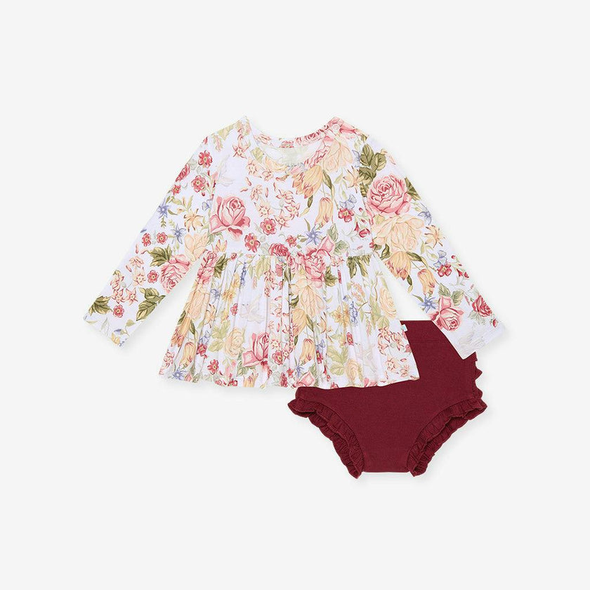Kristiana Peplum Ruffled Bummie Set