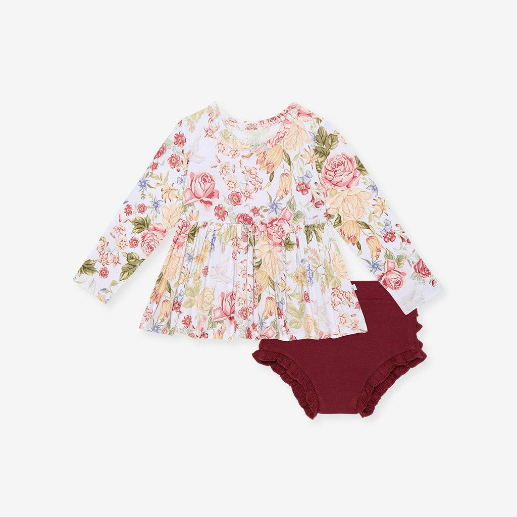 Kristiana Peplum Ruffled Bummie Set