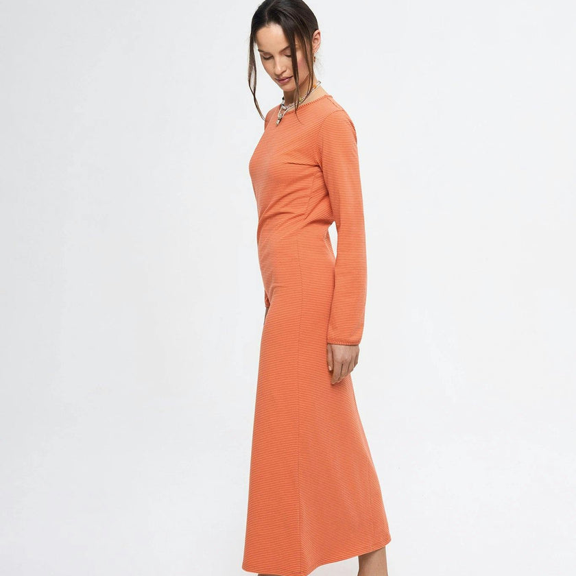women's midi dress - orange sun