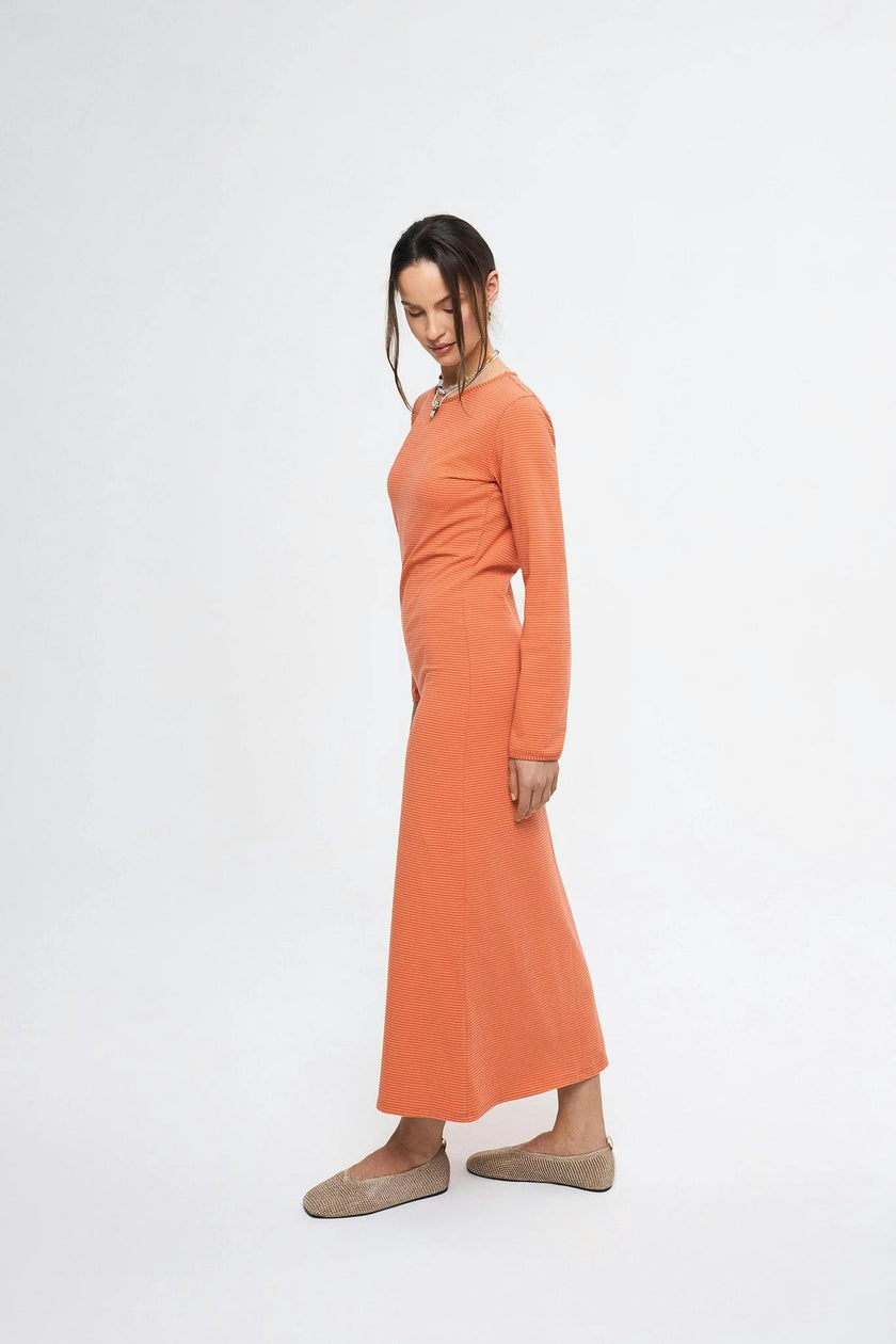 women's midi dress - orange sun