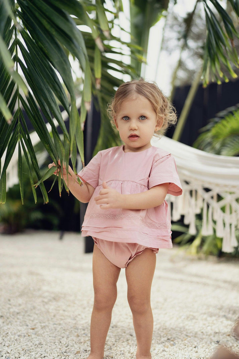 Girls Pleats-N-Tiers Top & Short Set